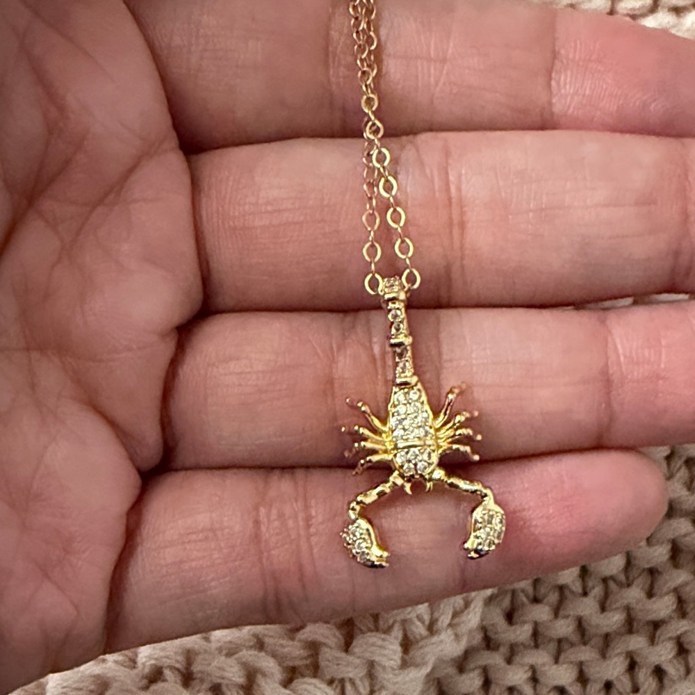 Gold Scorpion Pendant Necklace